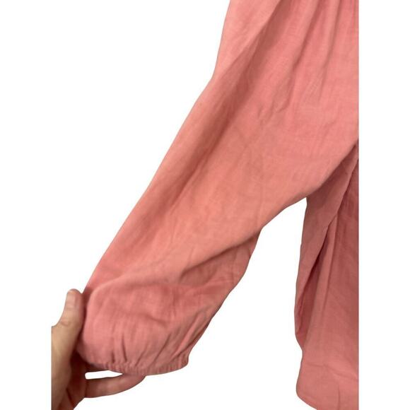 Sonoma 100% Cotton Square Neck Balloon Sleeve Flowy Top Rose Pink Size 4X New - Picture 7 of 12